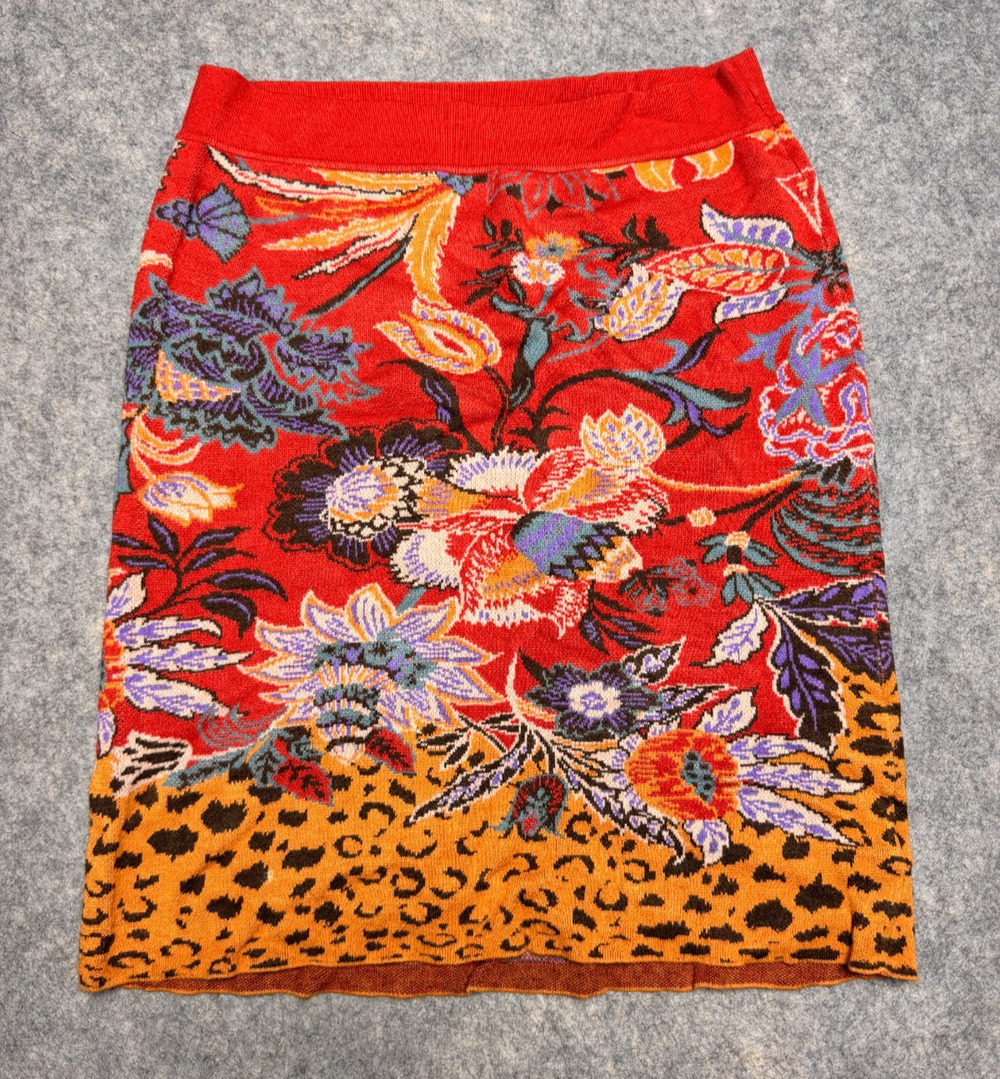 Anthropologie Maeve Women's Cheetah Print Pencil Skirt Large Knit Luxury Preppy